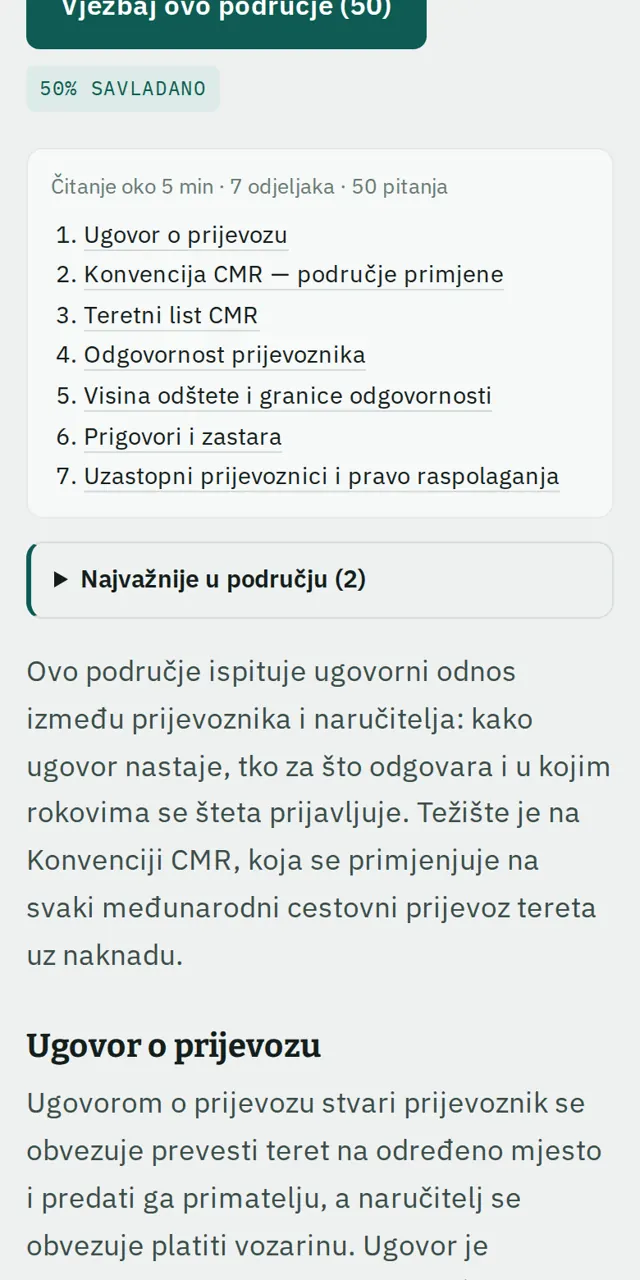 Stručno područje u tečaju: vrijeme čitanja, sadržaj i najvažnije u području